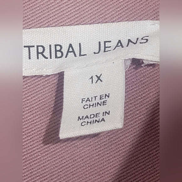 Tribal Women's Size 1X Mauve Corduroy Raw Hem Button Front Shacket, Jacket/Shirt - Picture 8 of 9